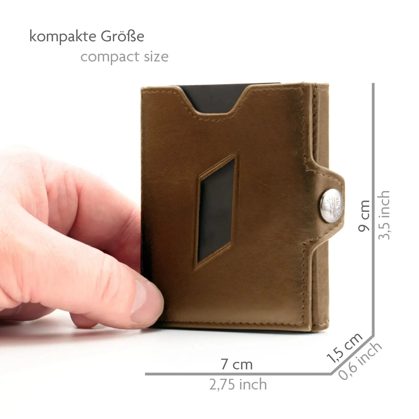 Slim Wallet con scomparto per monete in pelle, spazio per 5 carte – tasca banconote – protezione RFID | VO46