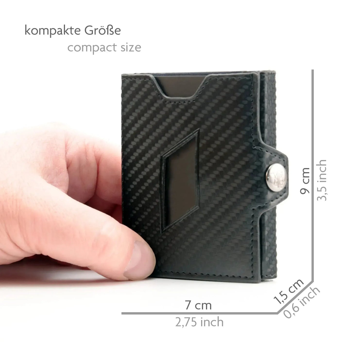 Slim Wallet con portamonete in pelle, spazio per 5 carte – scomparto banconote – protezione RFID | VO46
