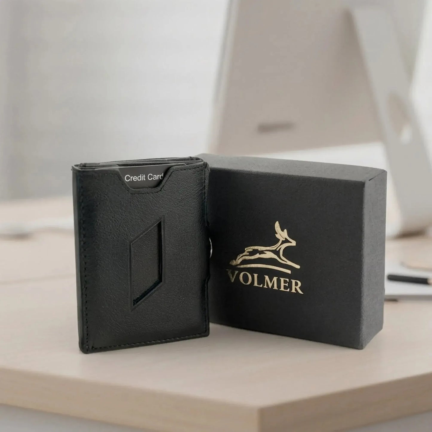 Portafoglio slim in pelle con tasca portamonete, spazio per 5 carte – scomparto banconote – protezione RFID | VO46