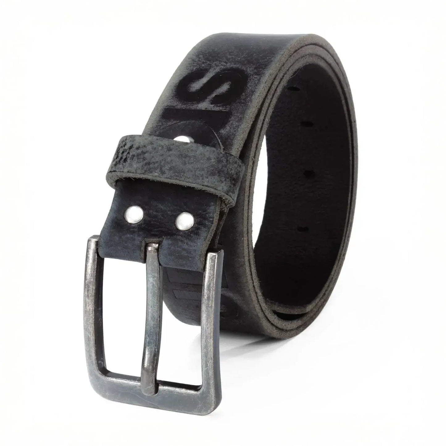 Klassischer Leder Gürtel mit JEANS-Prägung - antiquebraun - 38mm breit - leicht kürzbar | JEANS-38mm