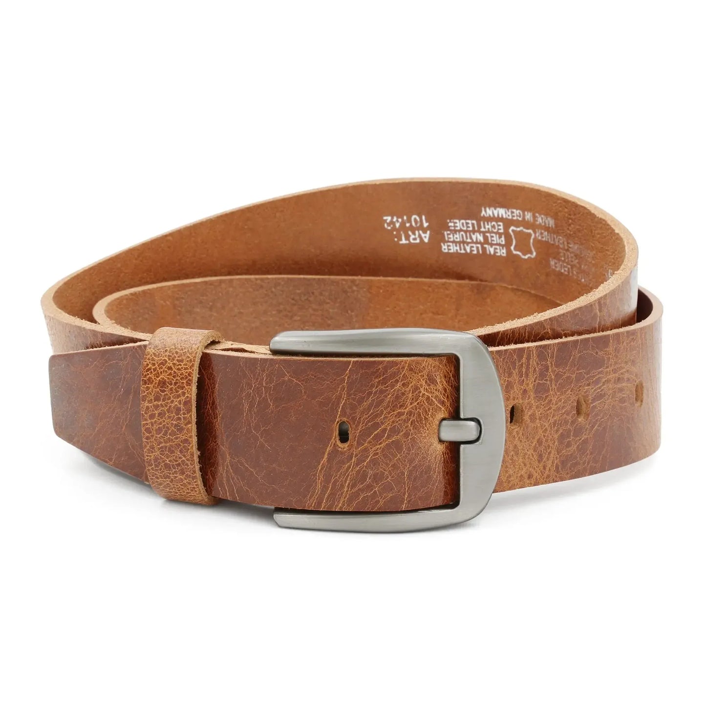 Klassischer Leder Gürtel - antiquebraun - 38mm breit - leicht kürzbar | GBr00020