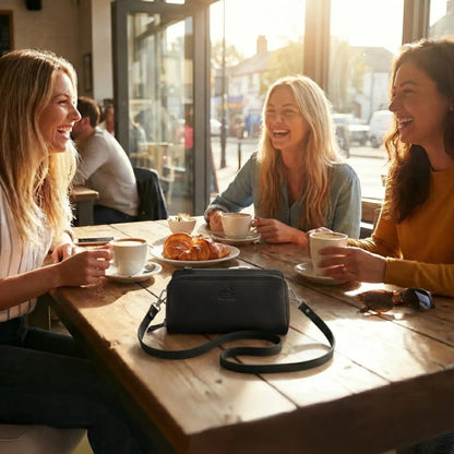 Damen Geldbörse Geldbörse mit Handytasche aus Echtleder & RFID-Schutz – abnehmbarer Schulterriemen | Modell Verona