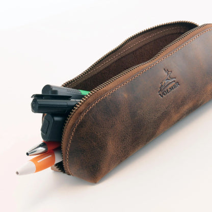 Federmäppchen Leder – Federtasche für Büro, Uni, Schule und Atelier – Stiftetui, Stiftmappe, Toolbag