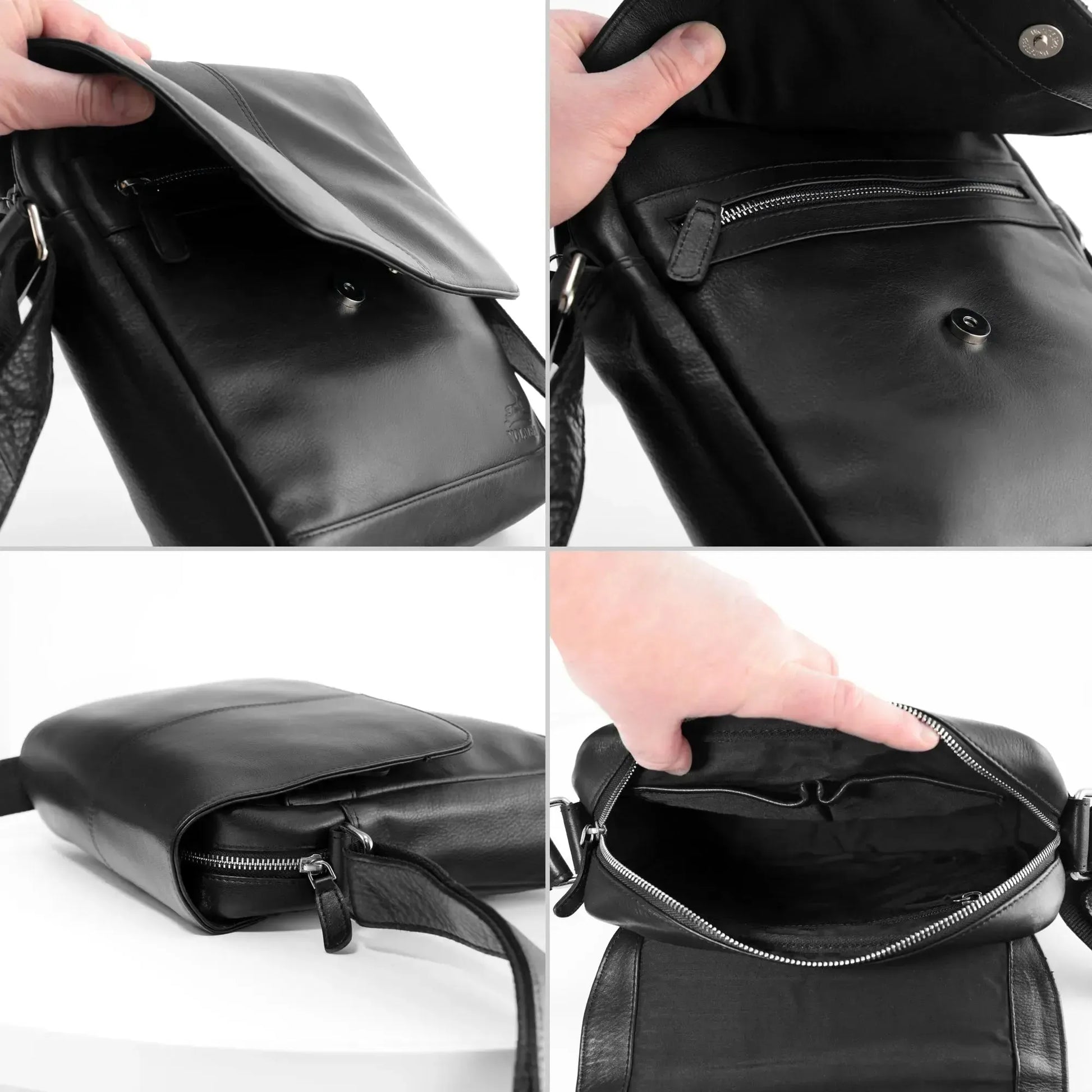 Umhängetasche Echtleder – Handgefertigte Messenger Bag für 11" Tablet & Business | Vigo