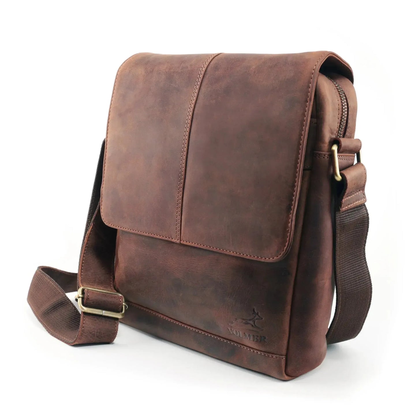 Umhängetasche Echtleder – Handgefertigte Messenger Bag für 11" Tablet & Business | Vigo