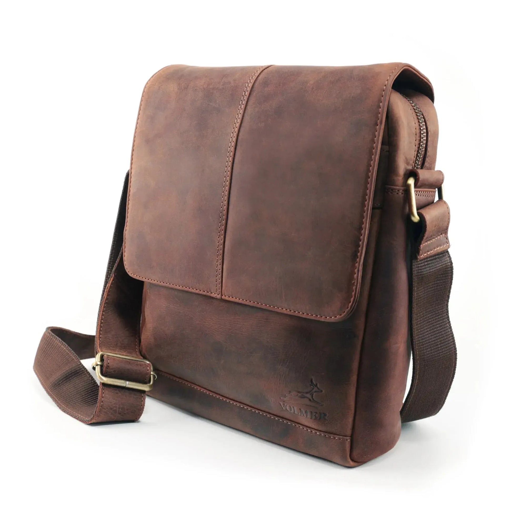 Umhängetasche Echtleder – Handgefertigte Messenger Bag für 11" Tablet & Business | Vigo