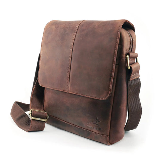 Umhängetasche Echtleder – Handgefertigte Messenger Bag für 11" Tablet & Business | Vigo