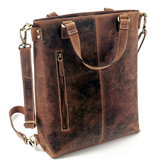 Große Leder Shopping-Bag – Echtleder Tasche für Damen  – 3-in-1 | Avenue
