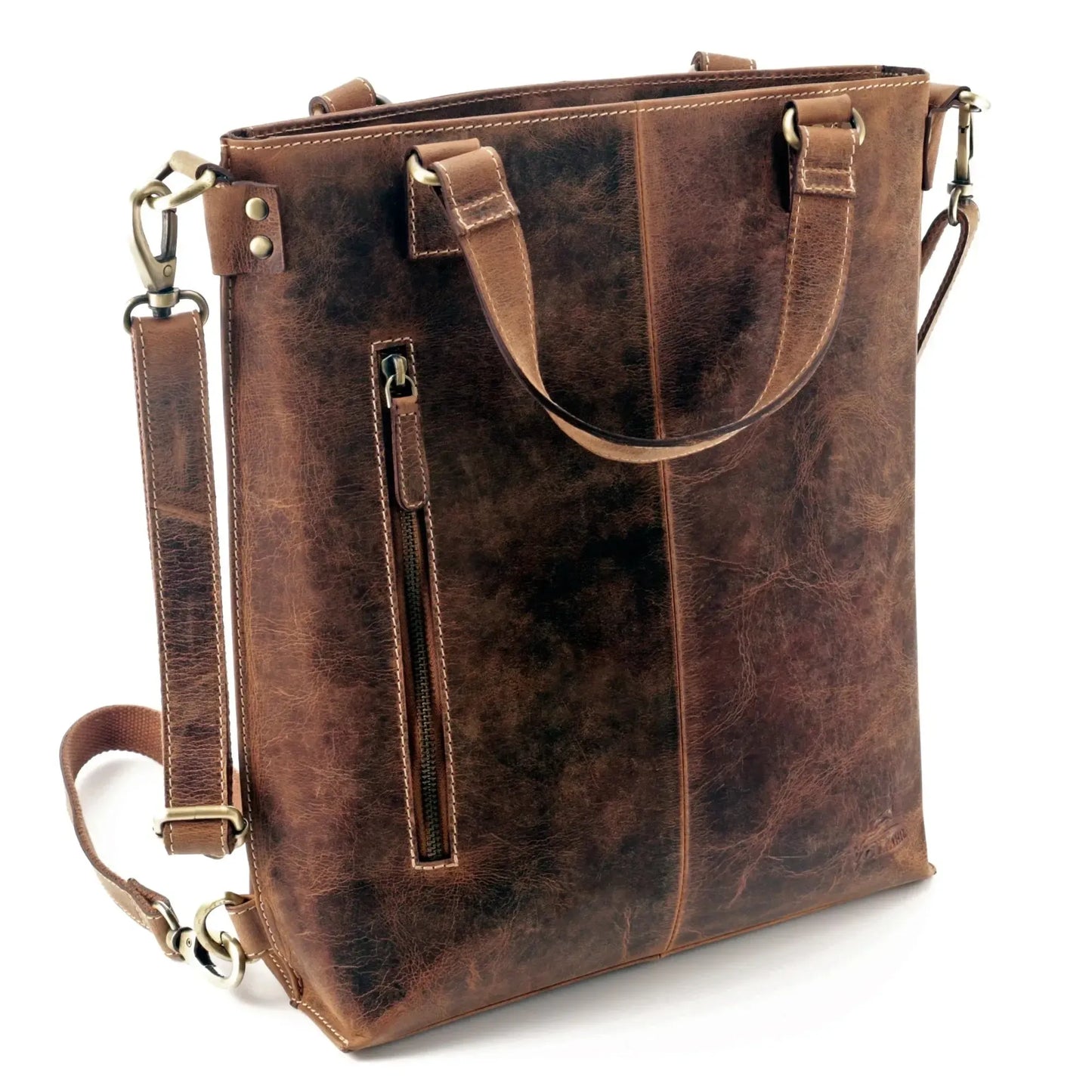 Grand sac shopping en cuir – Sac en cuir véritable pour femme – 3-en-1 | Avenue