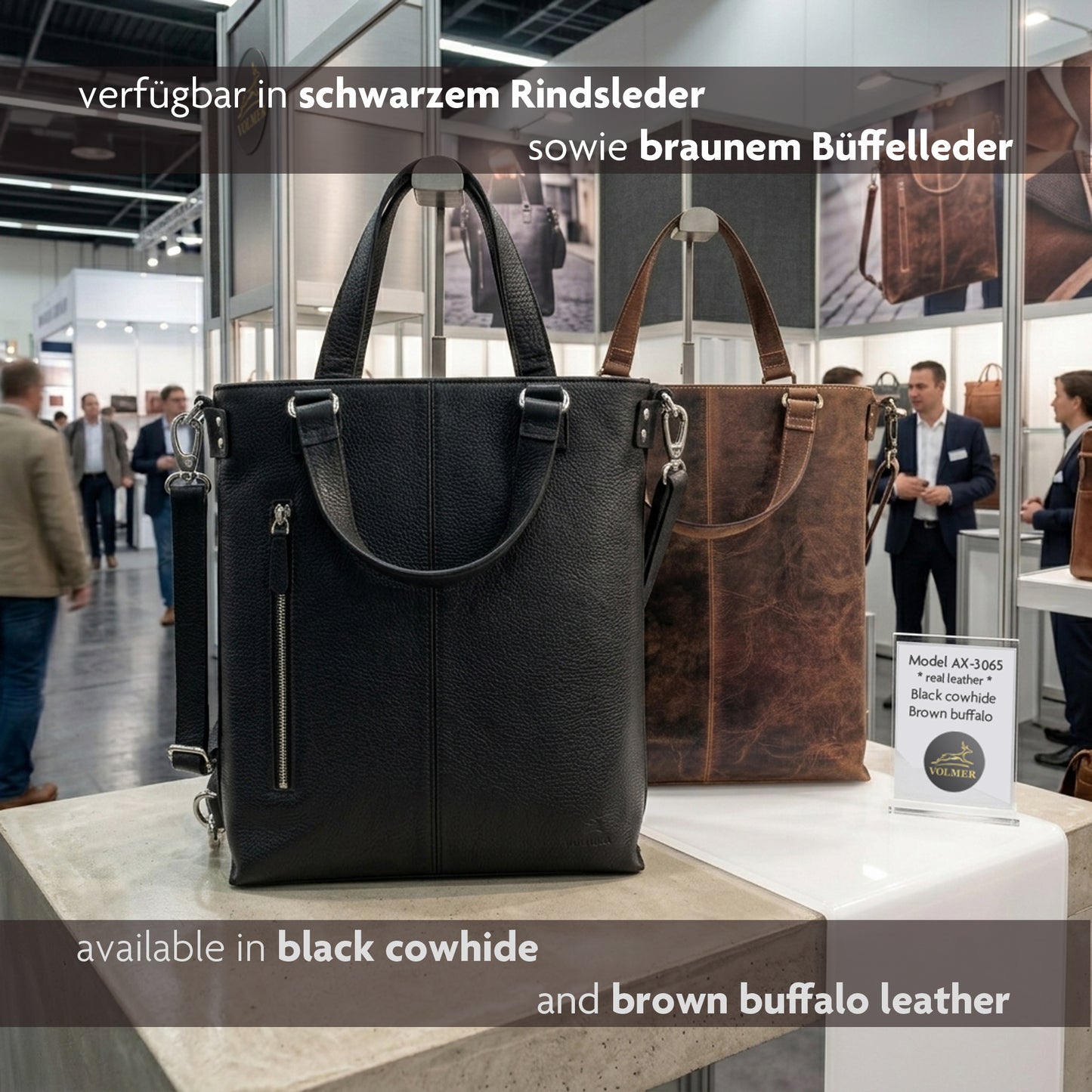 Große Leder Shopping-Bag – Echtleder Tasche für Damen  – 3-in-1 | Avenue