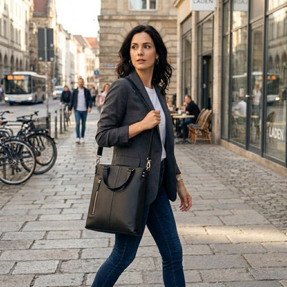 Große Leder Shopping-Bag – Echtleder Tasche für Damen  – 3-in-1 | Avenue