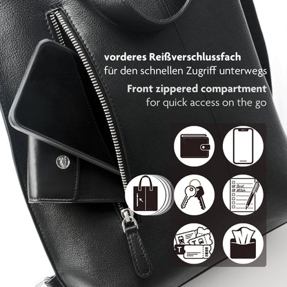 Große Leder Shopping-Bag – Echtleder Tasche für Damen  – 3-in-1 | Avenue