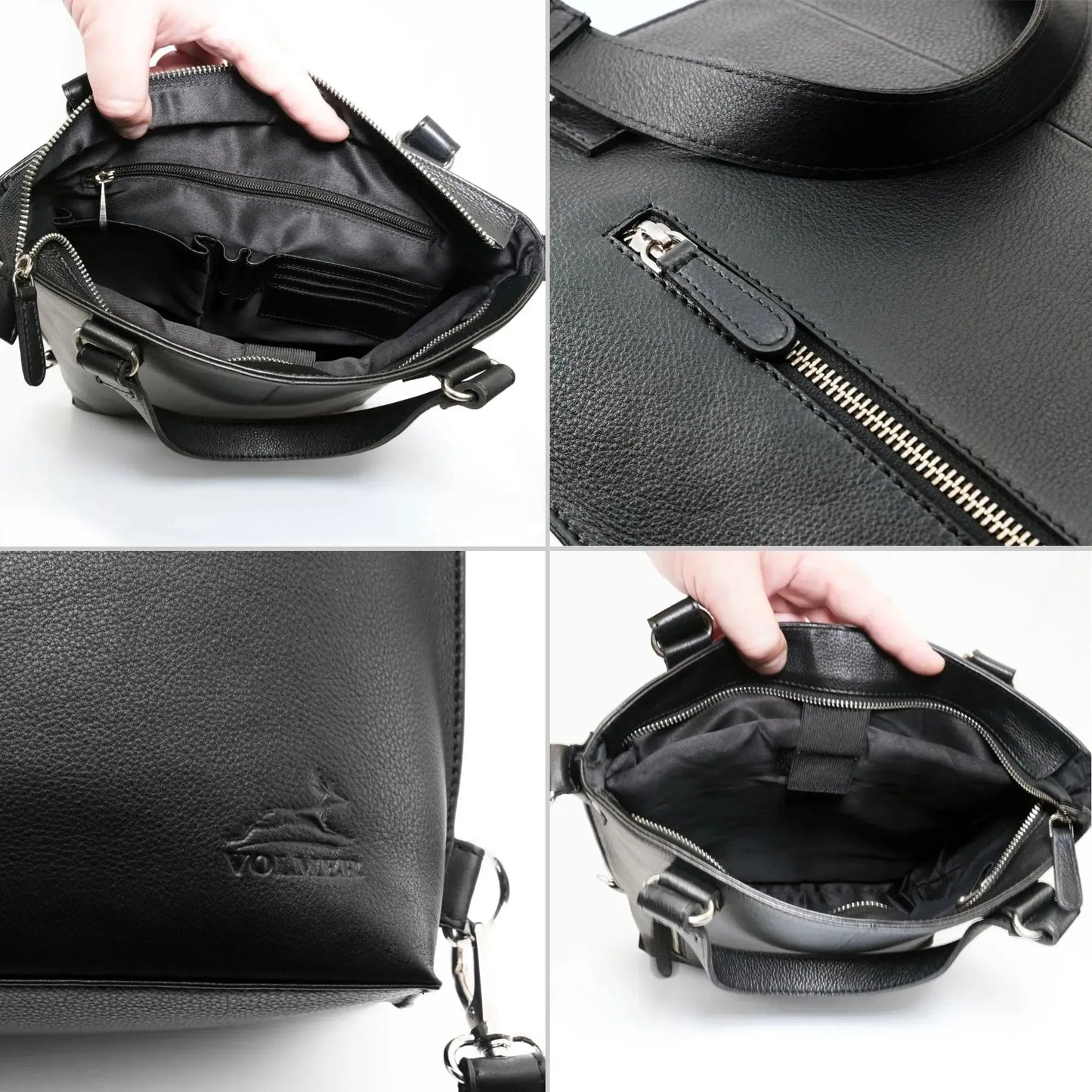 Grand sac shopping en cuir – Sac en cuir véritable pour femme – 3-en-1 | Avenue