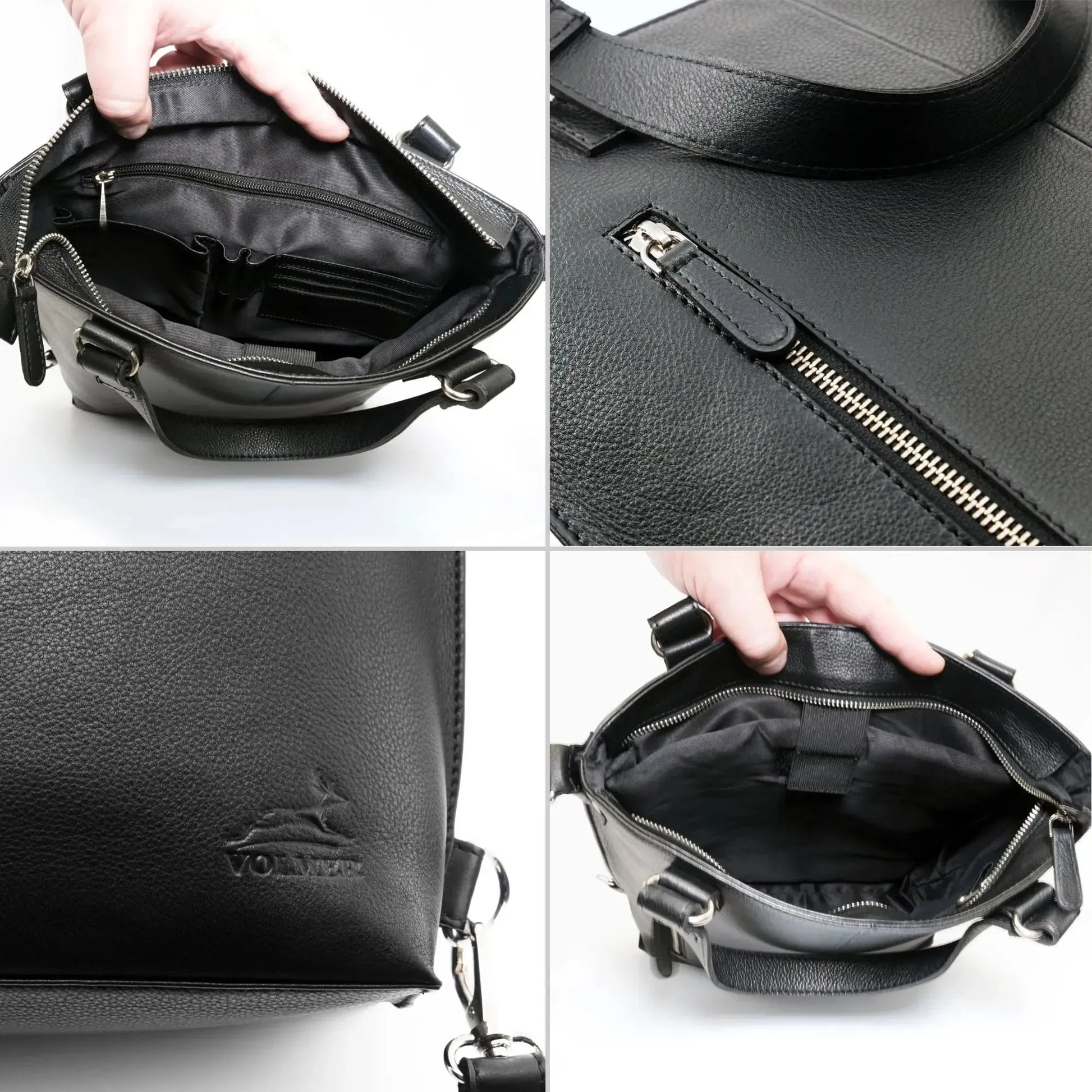 Grand sac shopping en cuir – Sac en cuir véritable pour femme – 3-en-1 | Avenue