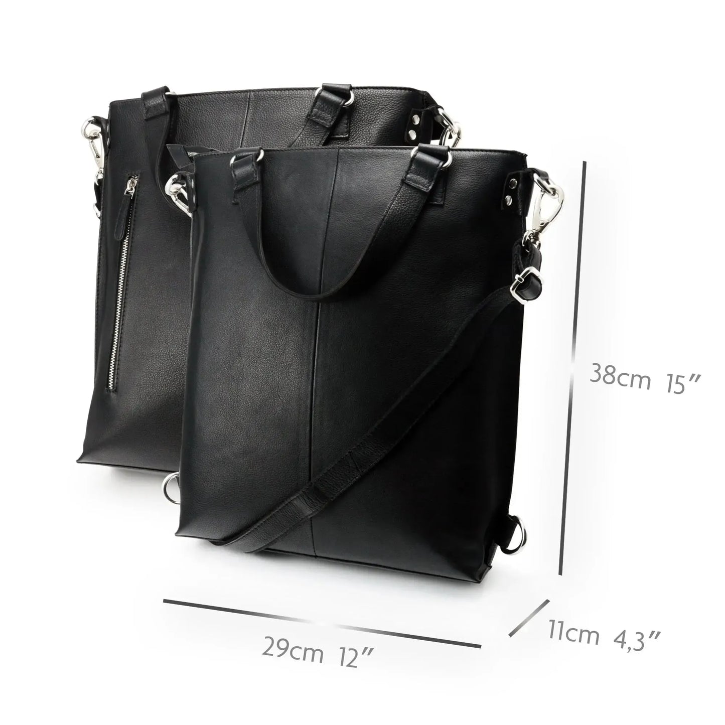 Grand sac shopping en cuir – Sac en cuir véritable pour femme – 3-en-1 | Avenue