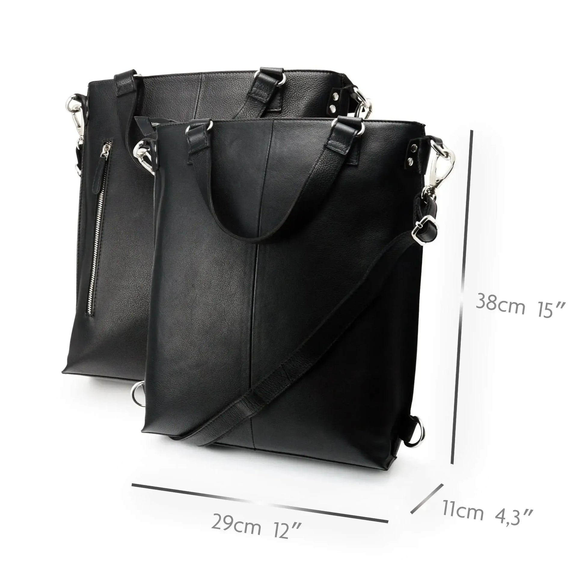 Grand sac shopping en cuir – Sac en cuir véritable pour femme – 3-en-1 | Avenue
