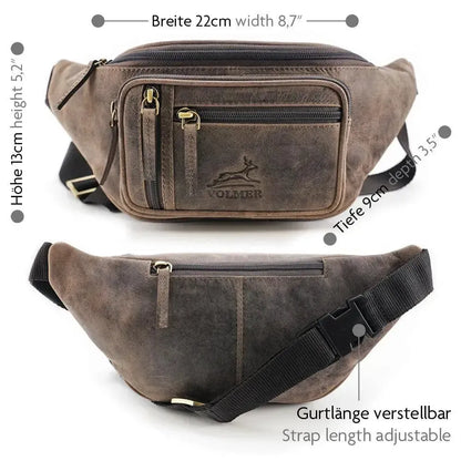 Bauchtasche Leder – 1 großes Fach, 3 kleine Fächer | Barcelona