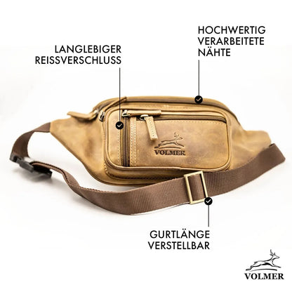 Bauchtasche Leder – 1 großes Fach, 3 kleine Fächer | Barcelona