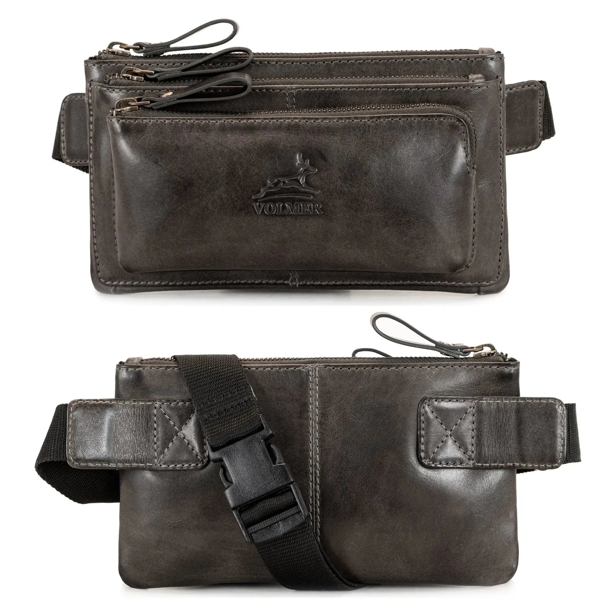 Bauchtasche Leder – 3 große Fächer | Denver