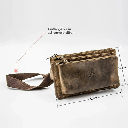 Bauchtasche Leder – 3 große Fächer | Portland