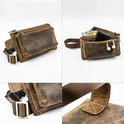 Bauchtasche Leder – 3 große Fächer | Portland
