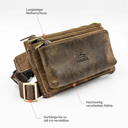 Bauchtasche Leder – 3 große Fächer | Portland