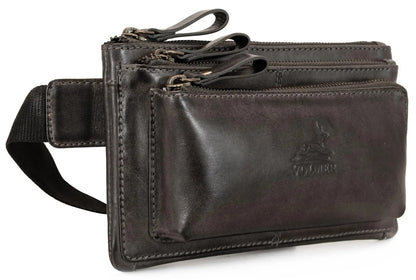 Riñonera de cuero unisex – bolsa de cintura y cadera de cuero de búfalo – 3 compartimentos | Denver