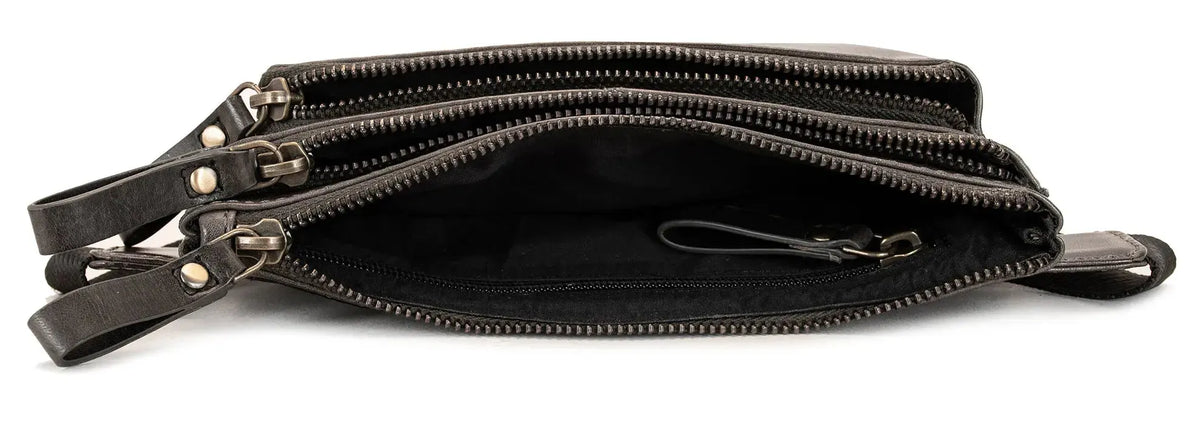 riñonera de piel unisex – riñonera y bolsa de cadera de piel de búfalo – 3 compartimentos | Denver
