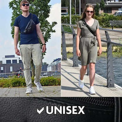 Bauchtasche Leder für Damen und Herren - 1 großes Fach, 3 kleine Fächer | Barcelona