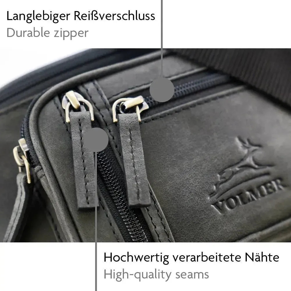 Bauchtasche Leder für Damen und Herren - 1 großes Fach, 3 kleine Fächer | Barcelona