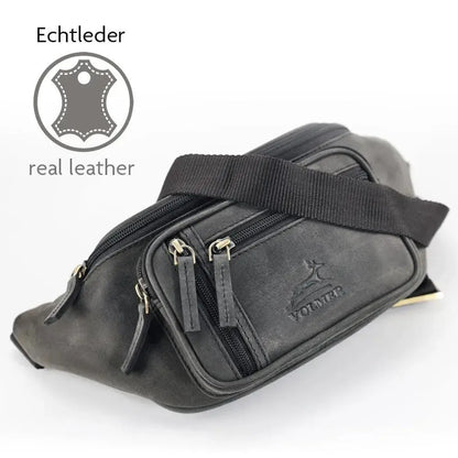 Bauchtasche Leder für Damen und Herren - 1 großes Fach, 3 kleine Fächer | Barcelona