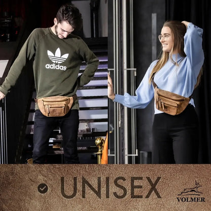 Bauchtasche Leder für Damen und Herren - 1 großes Fach, 3 kleine Fächer | Barcelona