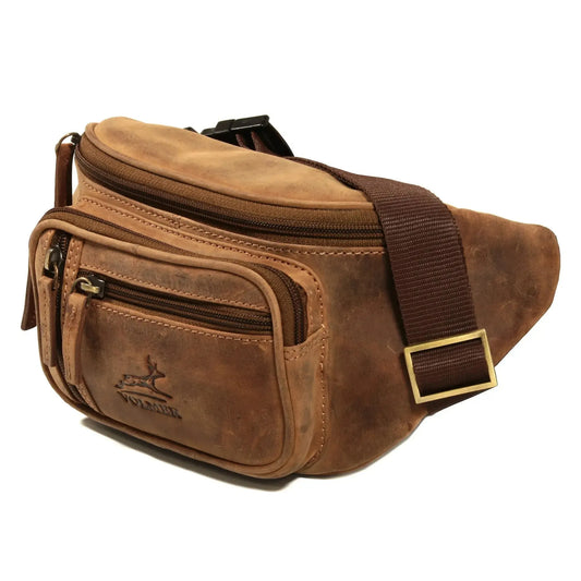 Bauchtasche Leder für Damen und Herren - 1 großes Fach, 3 kleine Fächer | Barcelona