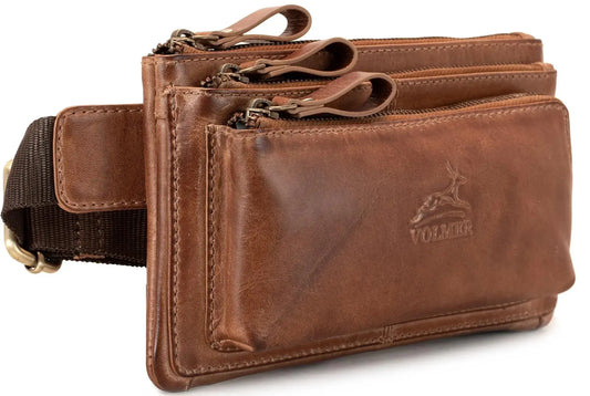 Bauchtasche Leder für Damen und Herren - 3 große Fächer | Denver