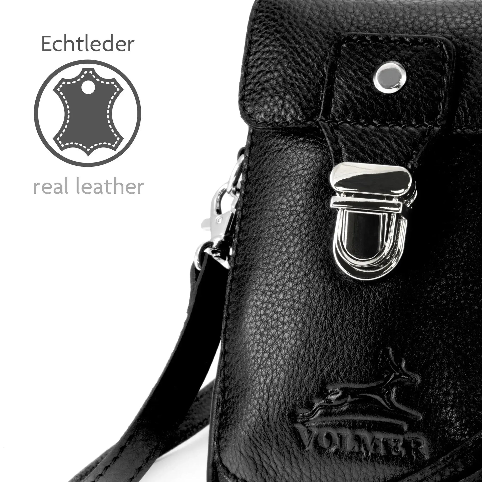 Gürteltasche Leder mit knöpfbarer Gürtelschlaufe – 3 große Fächer | UrbanWalker