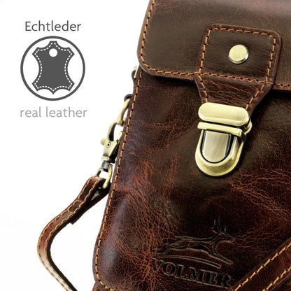 Gürteltasche Leder mit knöpfbarer Gürtelschlaufe – 3 große Fächer | UrbanWalker