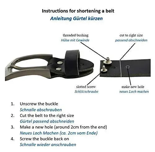 Klassischer Leder Gürtel - Braun - 38mm breit - leicht kürzbar | Br007-02