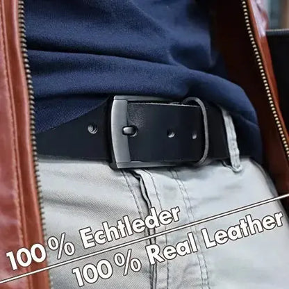 Klassischer Leder Gürtel - Schwarz/Braun - 35mm breit - leicht kürzbar | Austin