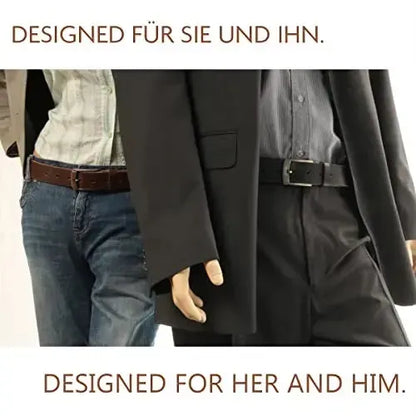 Klassischer Leder Gürtel - Schwarz/Braun - 35mm breit - leicht kürzbar | Austin