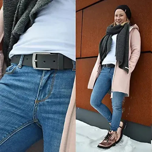 Klassischer Leder Gürtel - Schwarz/Braun - 35mm breit - leicht kürzbar | Austin