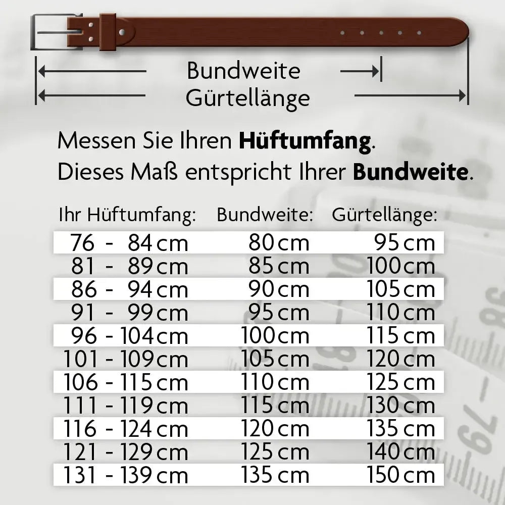 Klassischer Leder Gürtel - antiquebraun - 38mm breit - leicht kürzbar | GBr00020