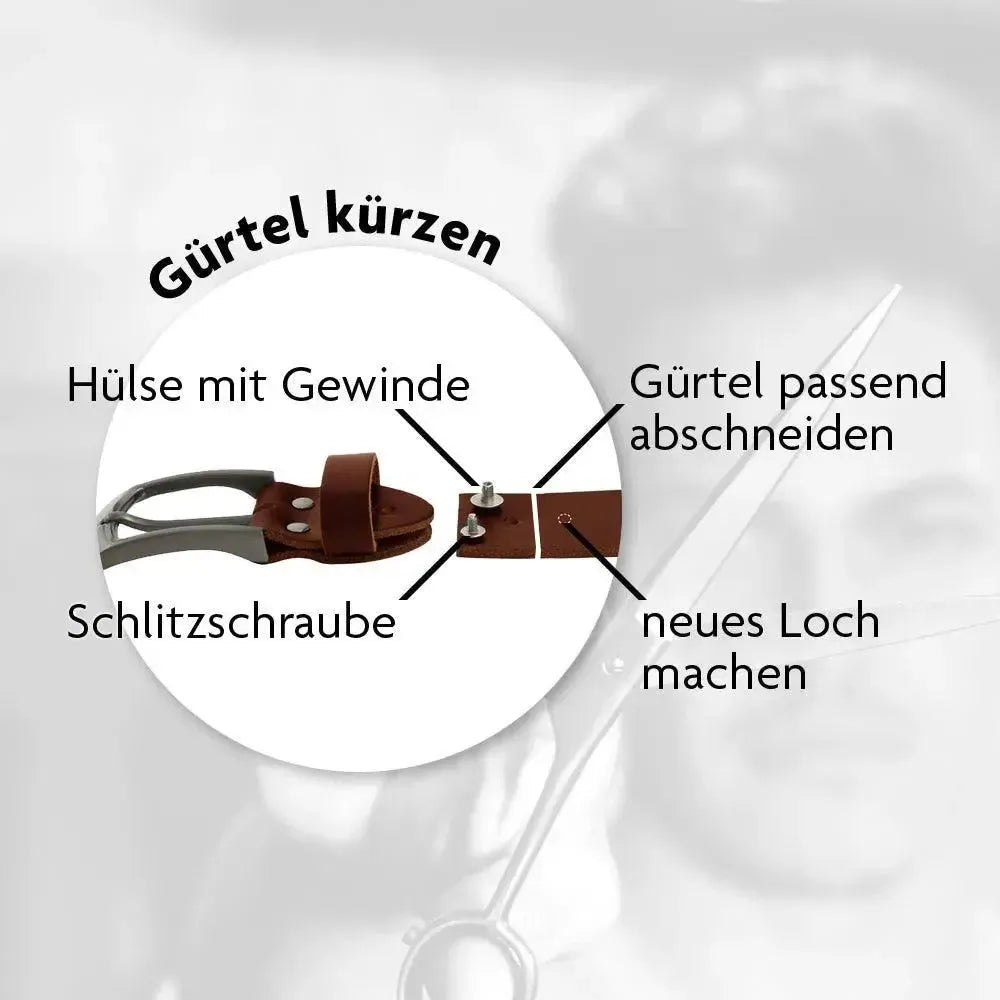 Klassischer Leder Gürtel - antiquebraun - 38mm breit - leicht kürzbar | GBr00020