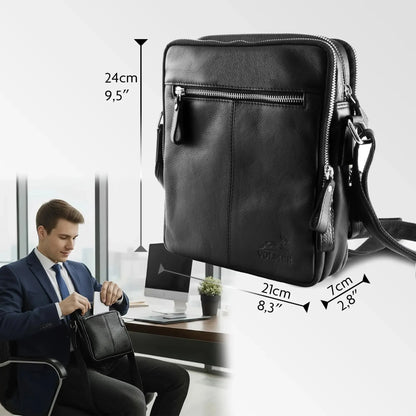 Kompakte Umhängetasche Leder für Herren und Damen – funktionale Schultertasche für jeden Tag | Laredo