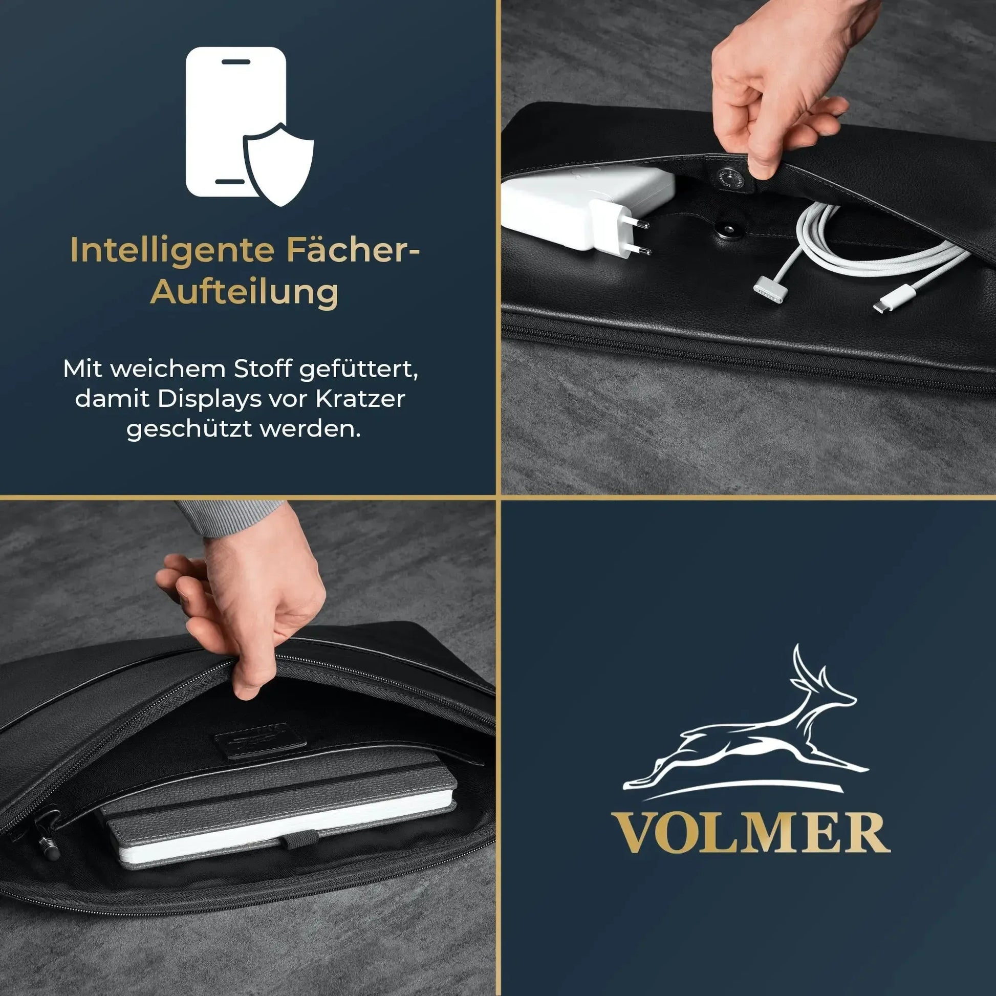 Laptophülle 13,3 Zoll / 15,6 Zoll – Leder – mit Außenfach | Cover3713095