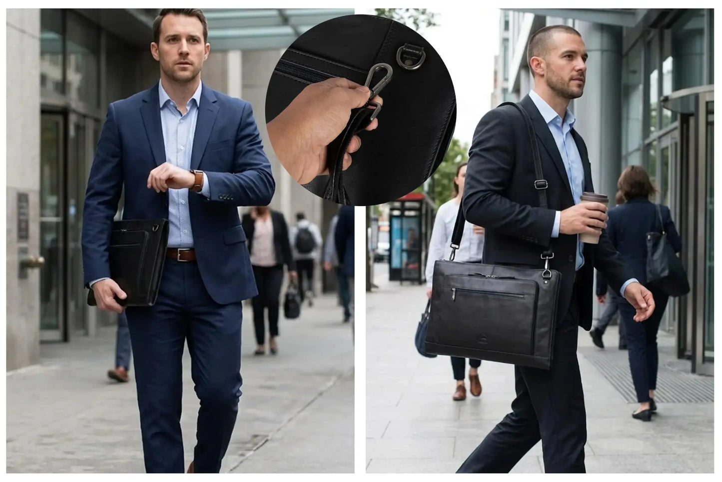 Sacoche pour ordinateur portable 16 pouces – sac bandoulière en cuir – grand compartiment organisateur | VO2403