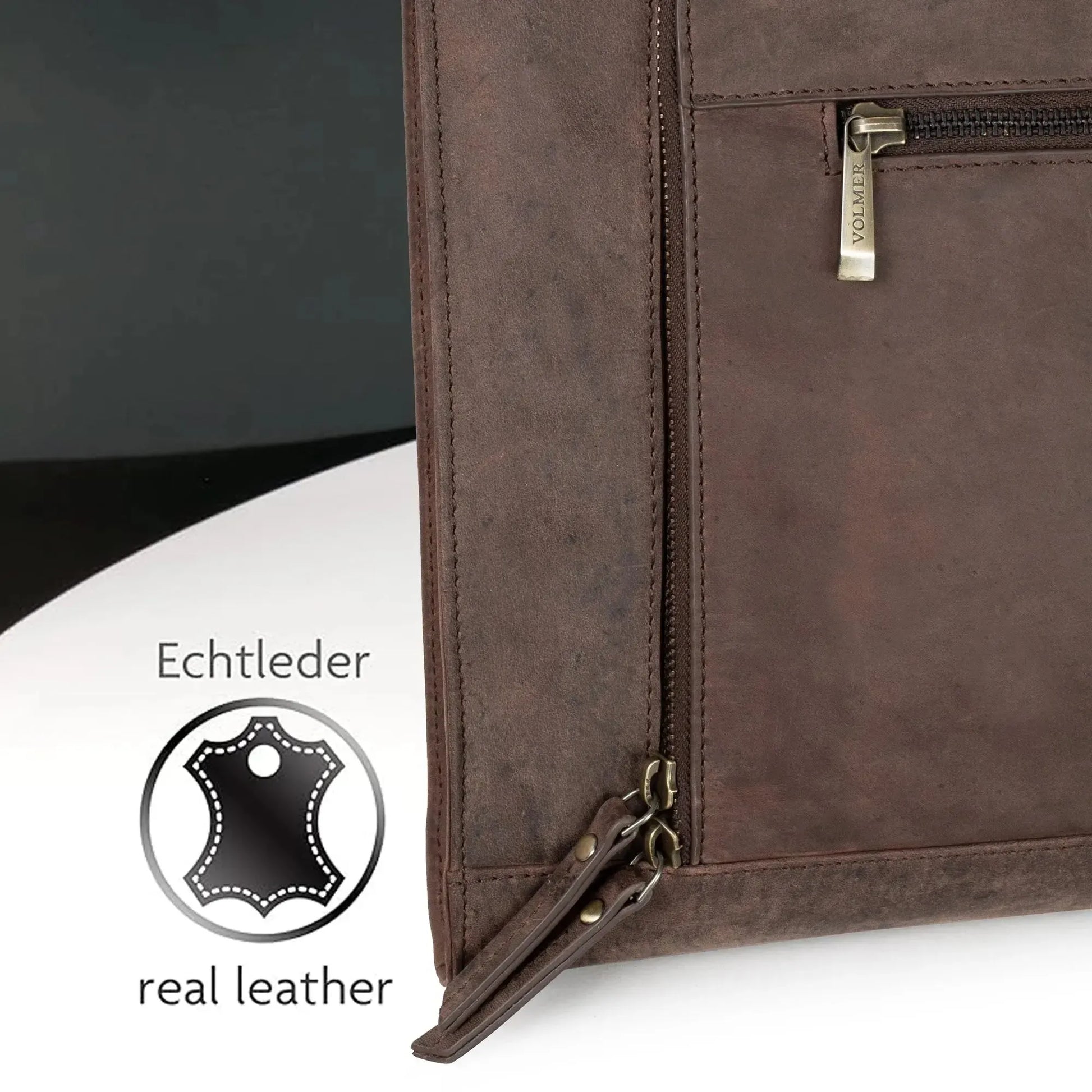 alt="Sac bandoulière en cuir pour ordinateur portable 16 pouces – grand compartiment organisateur | VO2403"