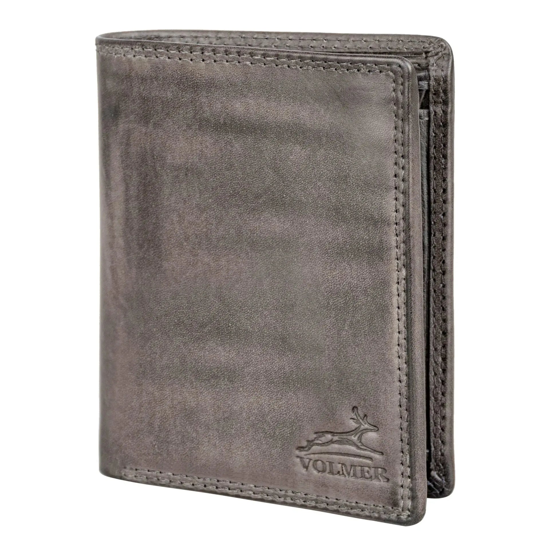 Leder Geldbörse Herren mit RFID-Schutz - extra-stabile Doppelnaht - 11 Fächer für Kreditkarten - Hochformat | VO39