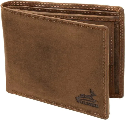 Leder Geldbörse Herren mit RFID-Schutz - extra-stabile Doppelnaht - 11 Fächer für Kreditkarten | VO19