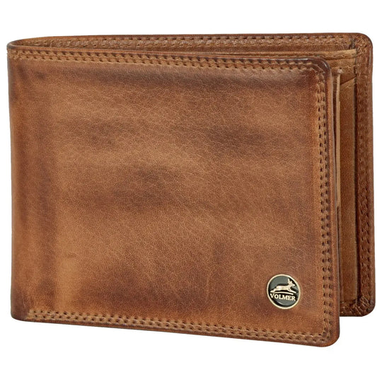 Leder Geldbörse Herren mit RFID-Schutz - extra-stabile Doppelnaht - 11 Fächer für Kreditkarten | VO19B