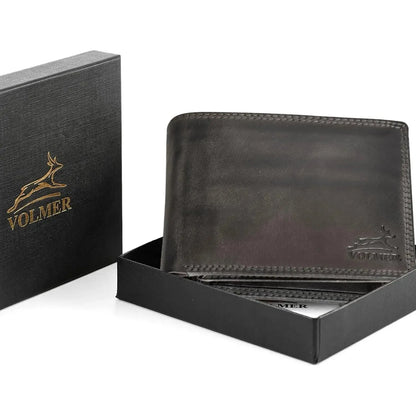 Leder Geldbörse Herren mit RFID-Schutz – extra-stabile Doppelnaht – 13 Fächer für Kreditkarten | VO11-RFID